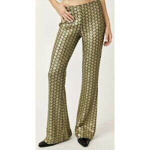 Free People Wilder Days Sequin Flare Pull On Flared Pants NEW Sz 12
